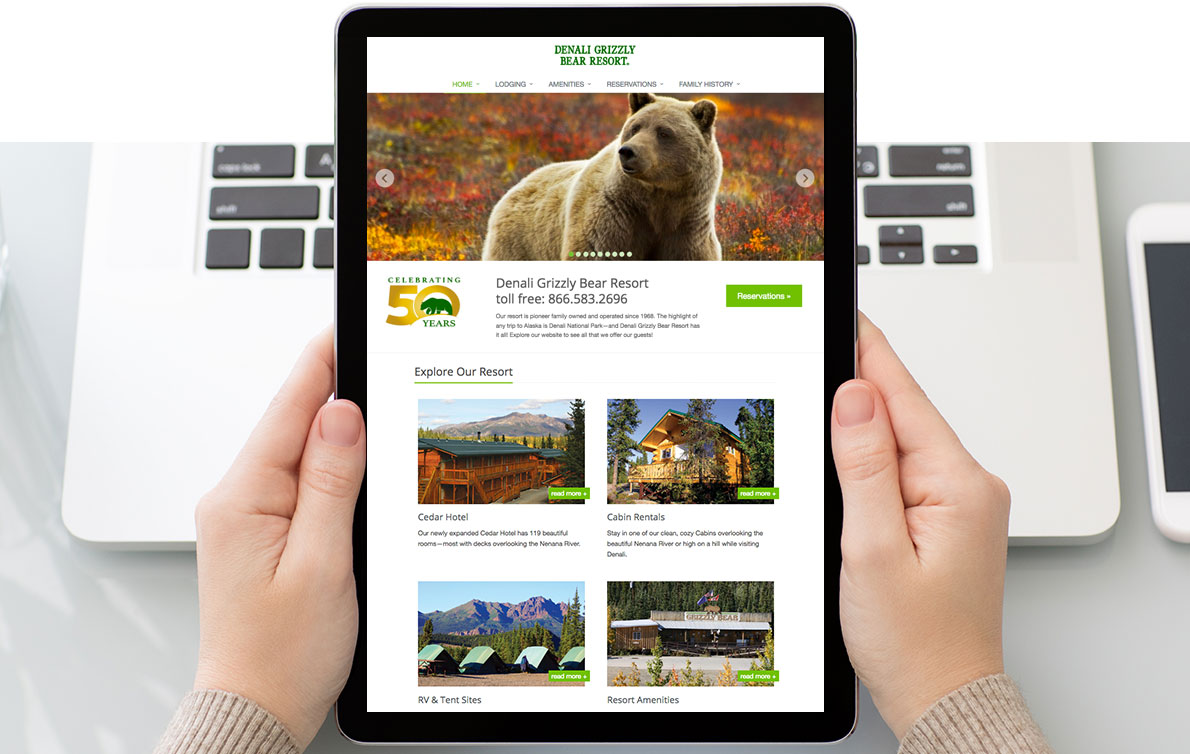 Denali Grizzley Bear Resort Responsive Website