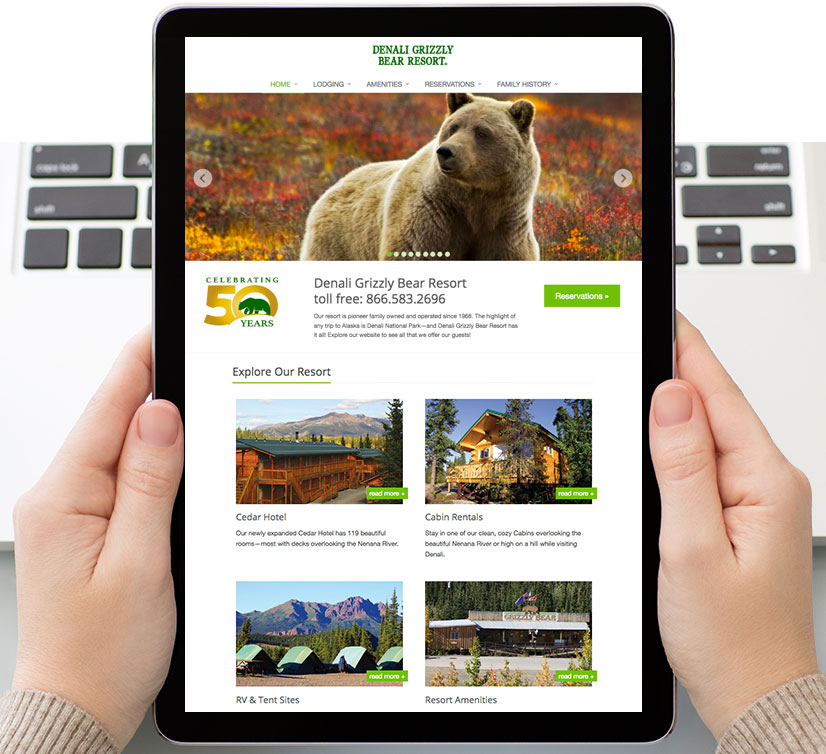 Denali Grizzley Bear Resort Responsive Website